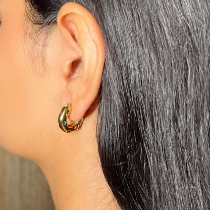 Aria Hoops (multi coloured) - 18k gold plated | anti tarnish | waterproof