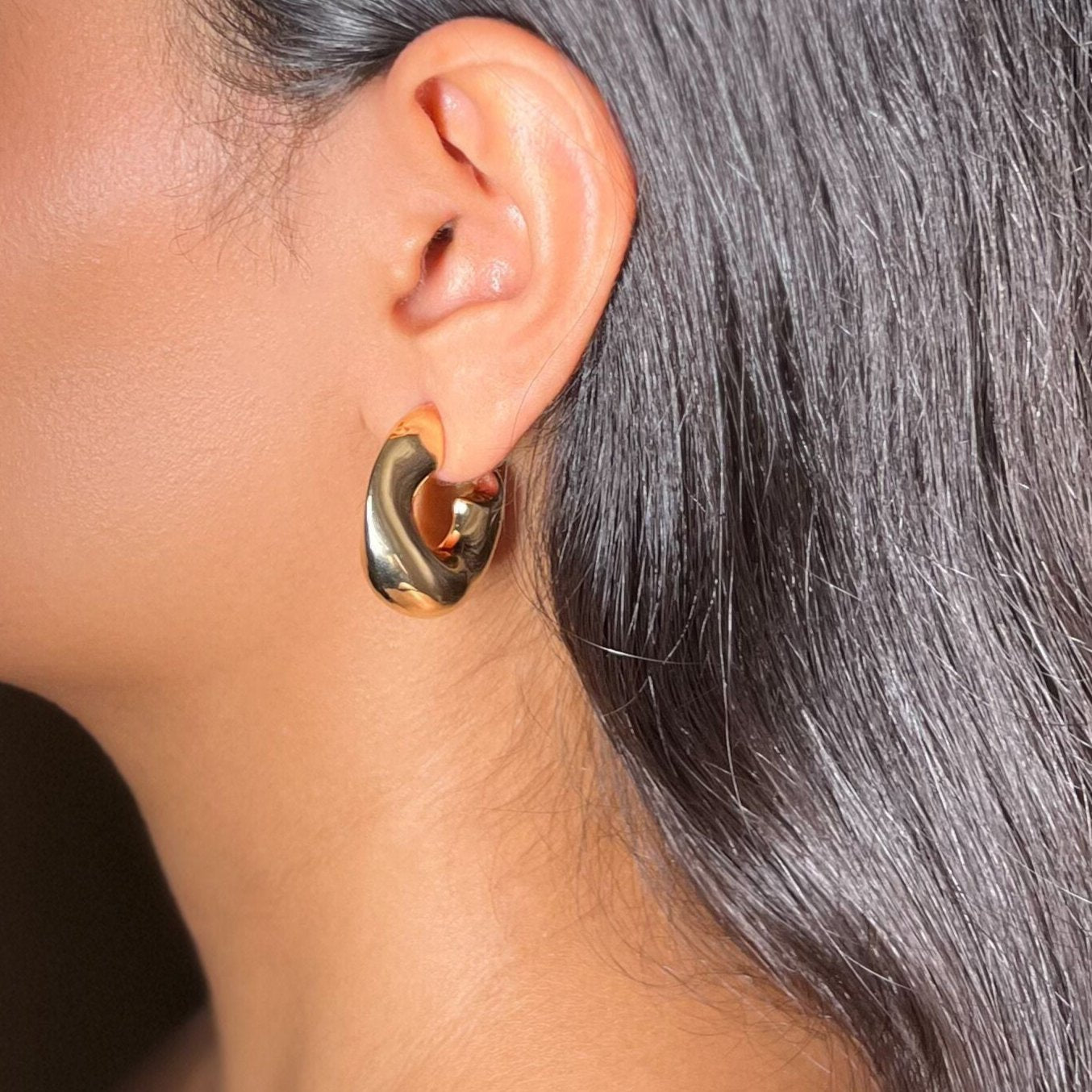 Chunky Glam Hoops - 18k Gold Plated |  anti tarnish | waterproof