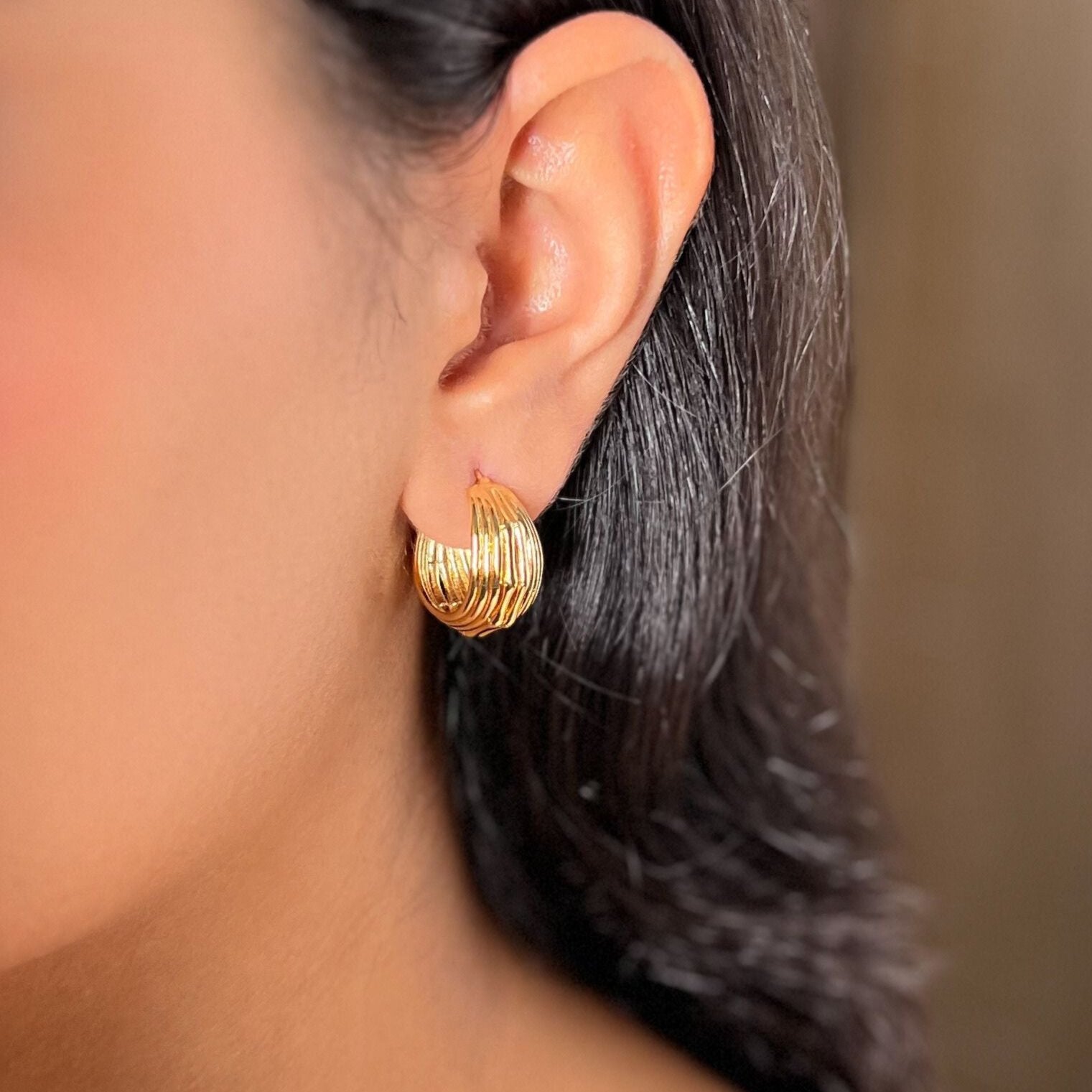Chloe Gold Hoops - 18k Gold Plated | anti tarnish | waterproof