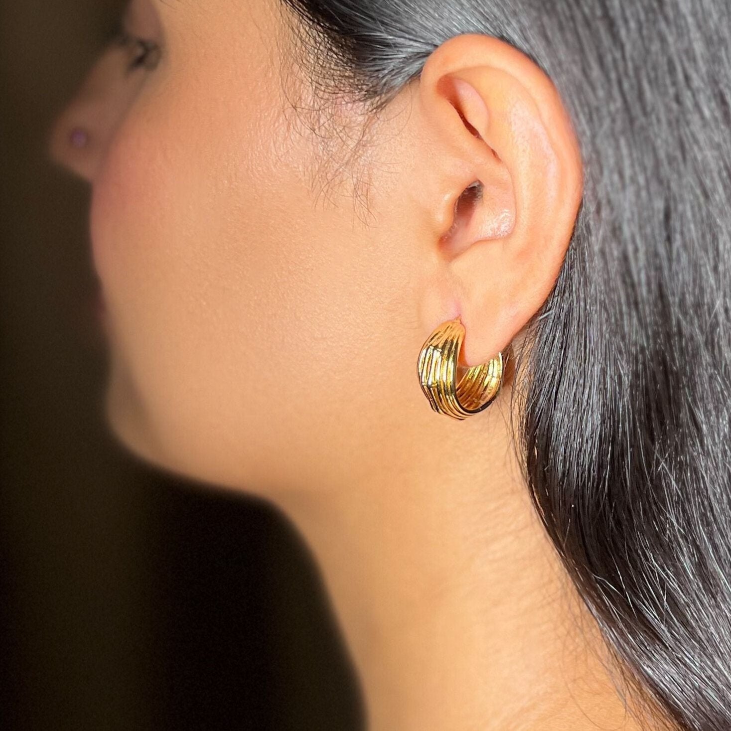 Chloe Gold Hoops - 18k Gold Plated | anti tarnish | waterproof