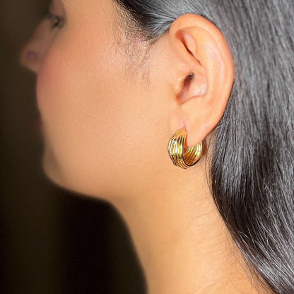 Chloe Gold Hoops - 18k Gold Plated | anti tarnish | waterproof