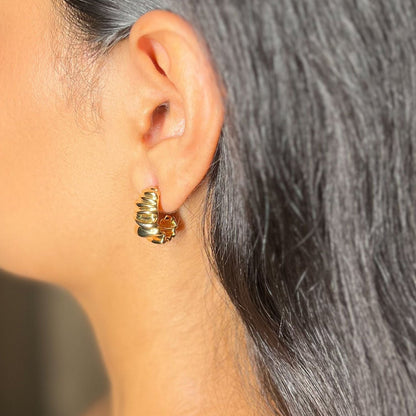 Mini Croissant Earrings - 18k Gold Plated