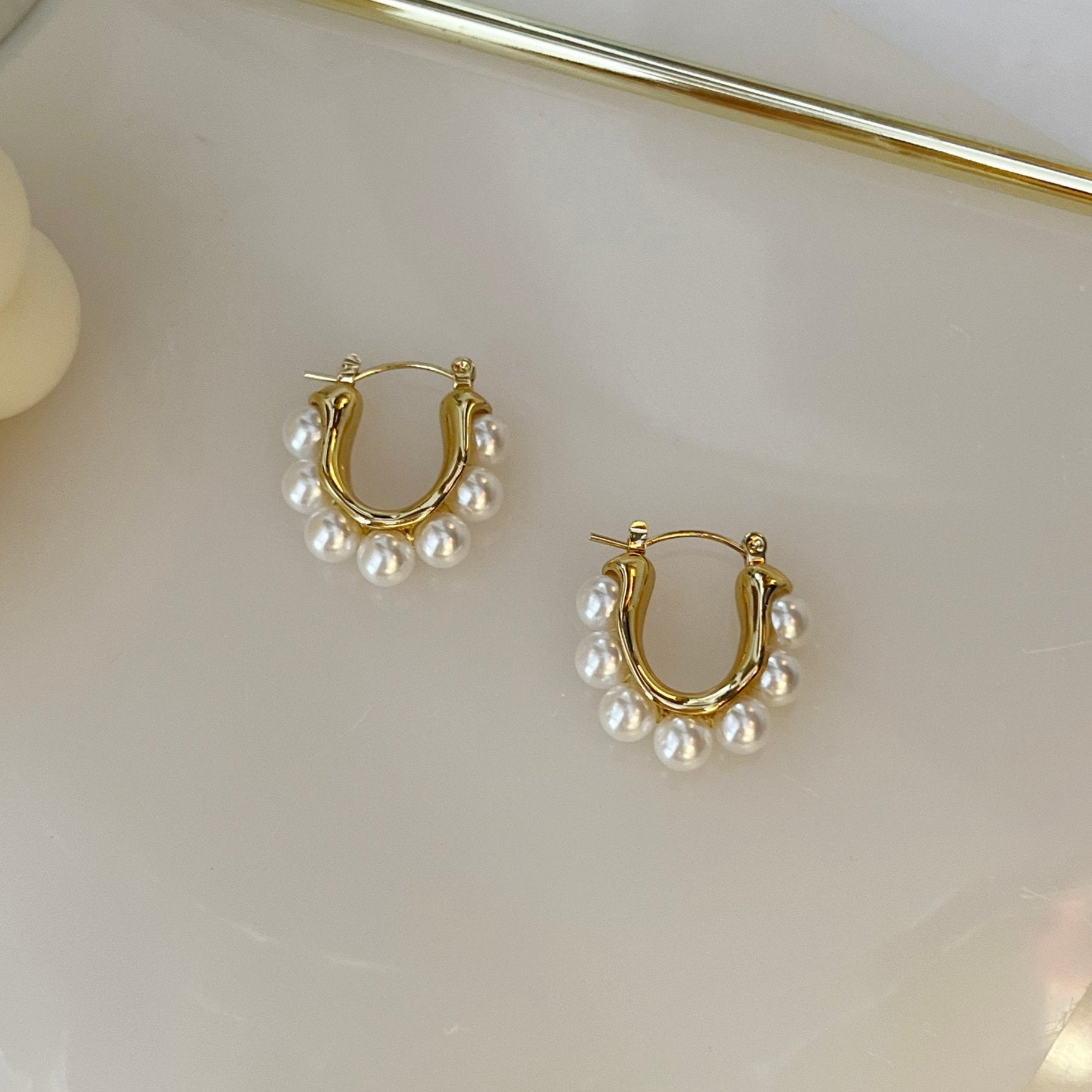 Amber Hoops - 18k gold plated | anti tarnish | waterproof