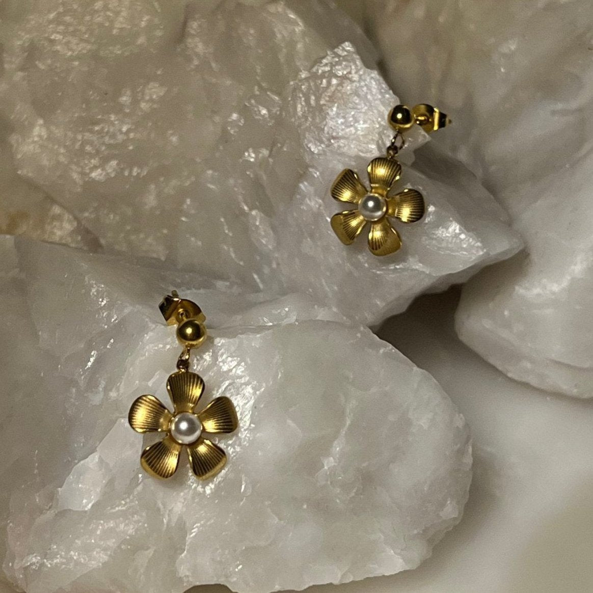 Flora Gold Huggies - 18k Gold Plated