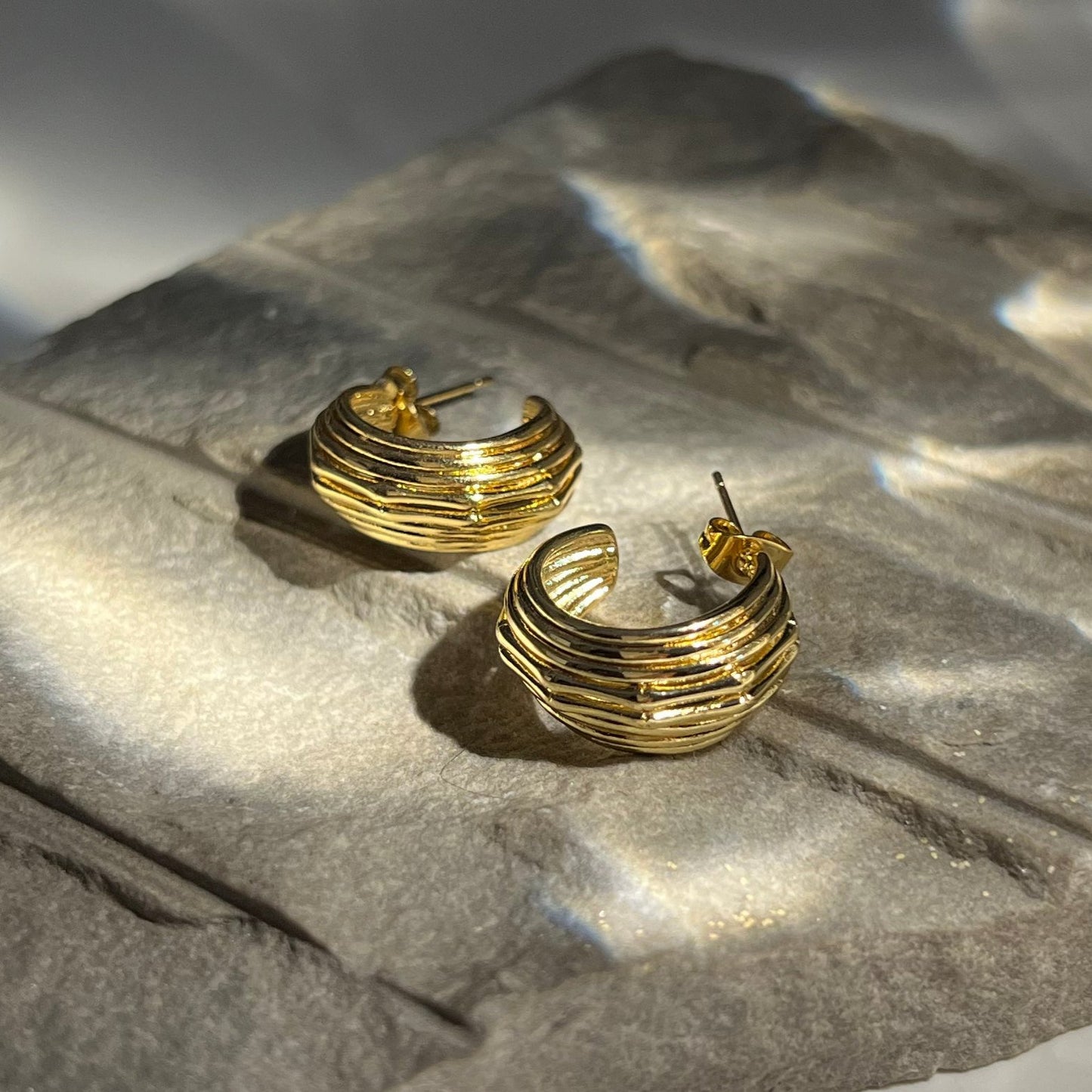 Chloe Gold Hoops - 18k Gold Plated | anti tarnish | waterproof