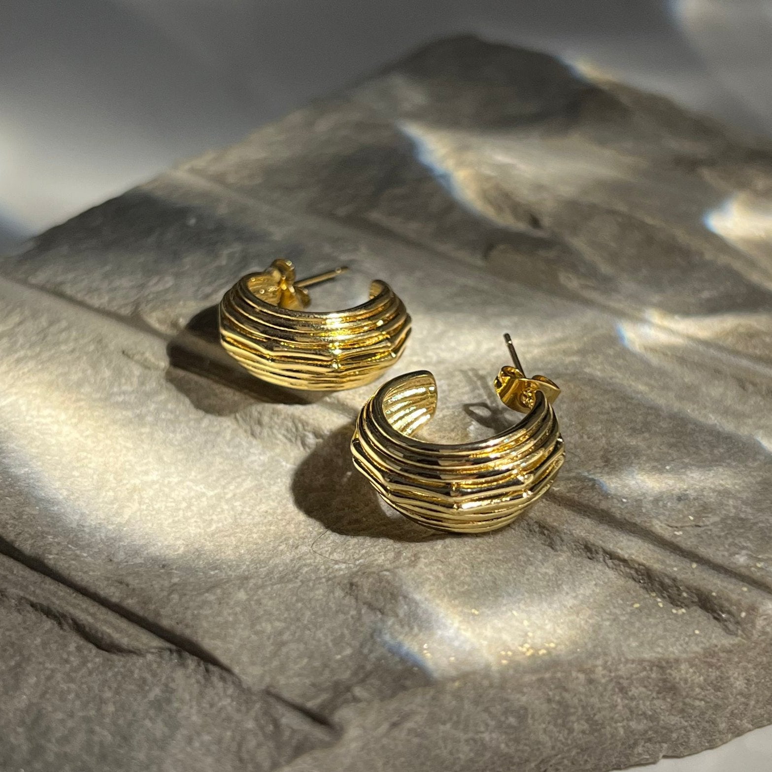 Chloe Gold Hoops - 18k Gold Plated | anti tarnish | waterproof