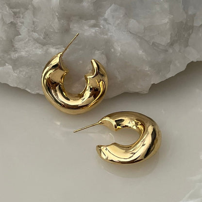 Chunky Glam Hoops - 18k Gold Plated |  anti tarnish | waterproof