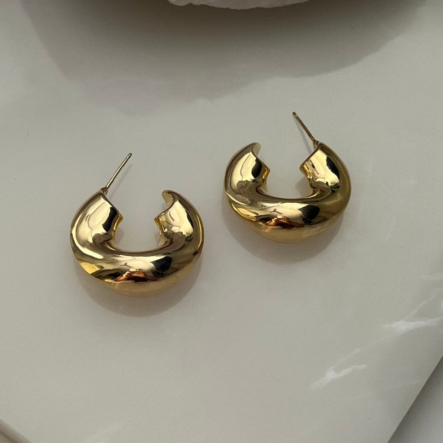Chunky Glam Hoops - 18k Gold Plated |  anti tarnish | waterproof