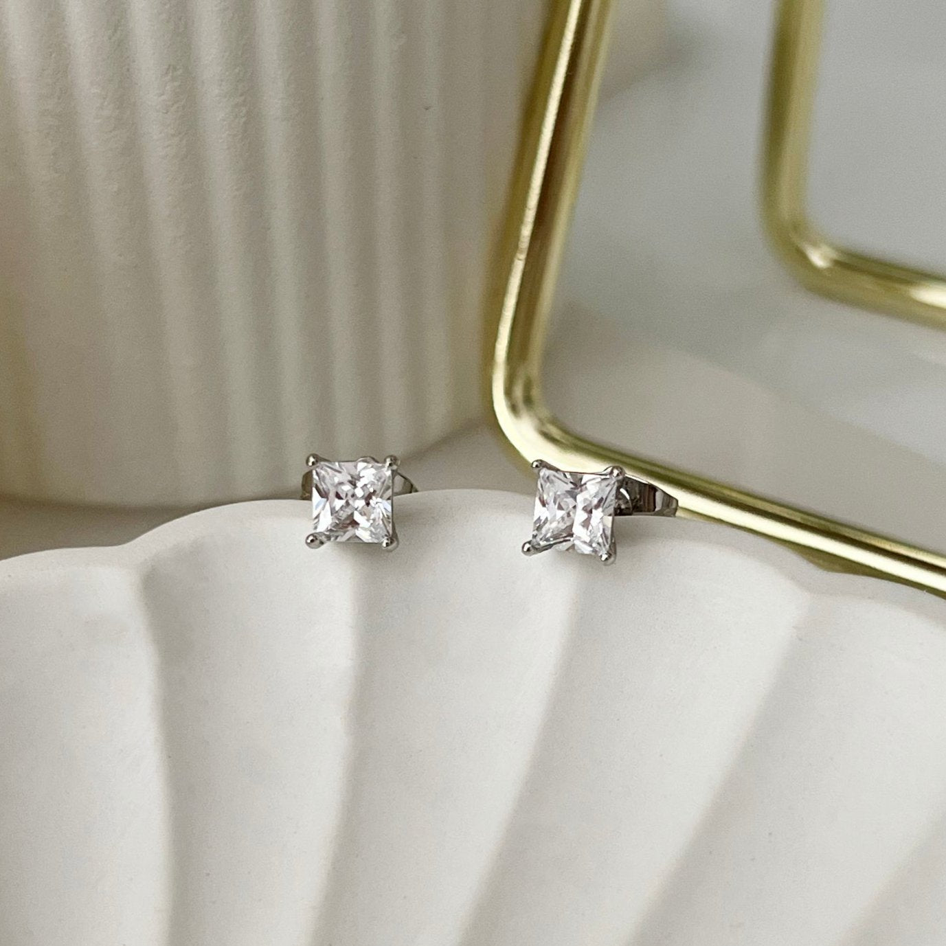 Cubic Diamond Studs