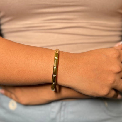 Starry Night Gold Bangle - 18k Gold Plated