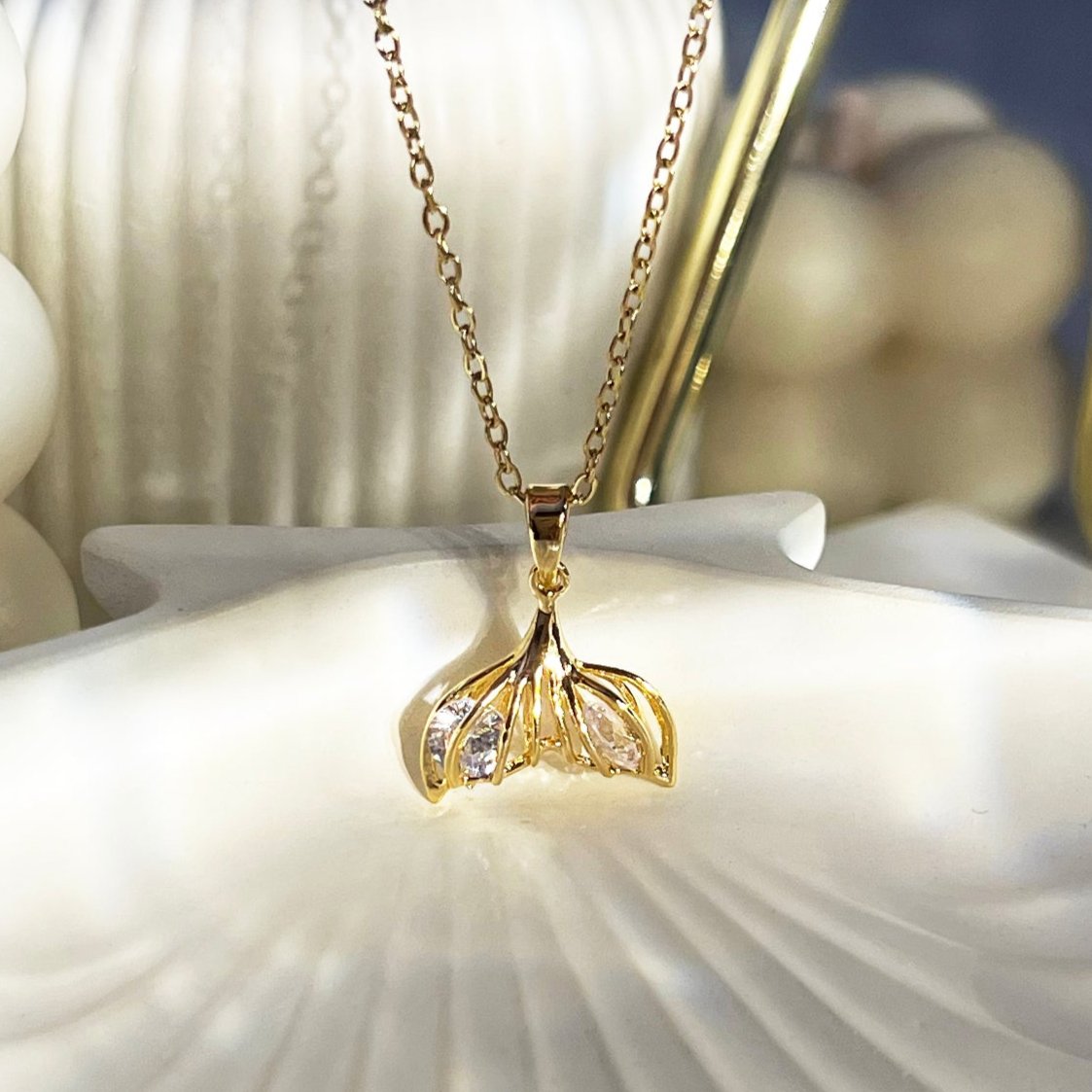 Ariel Necklace - 18k Gold Plated | anti tarnish | waterproof mermaid tail necklace