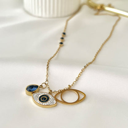 Sparkling Gaze Necklace - 18k Gold Plated